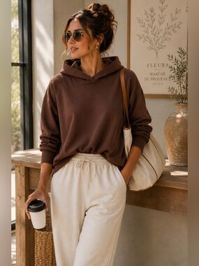 T/S By Thrive Mocha Soft Cropped Hoodie Medium